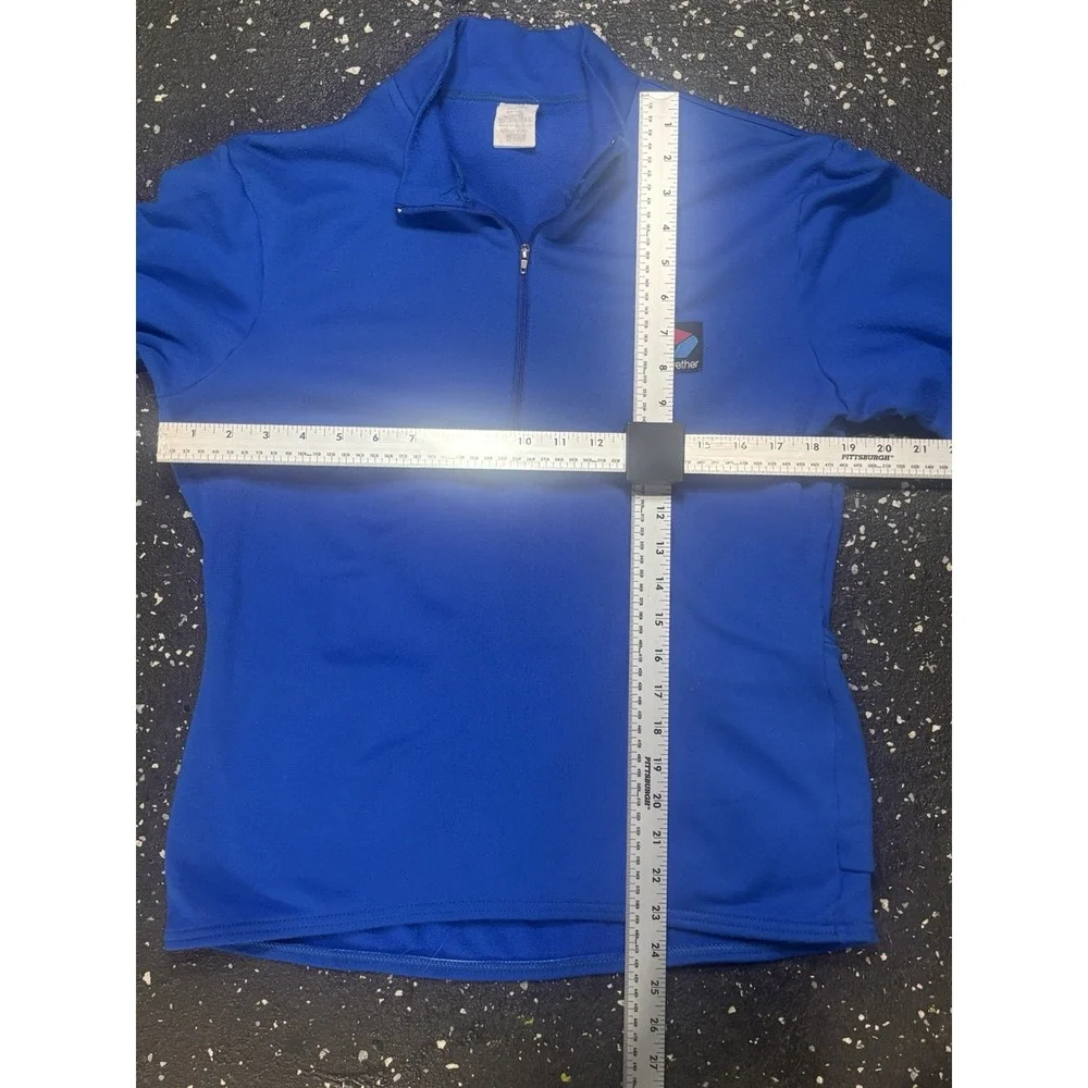 Bellwether Blue Quarter Zip Pullover Cycling Jacket USA Made Slim Medium Bycicle